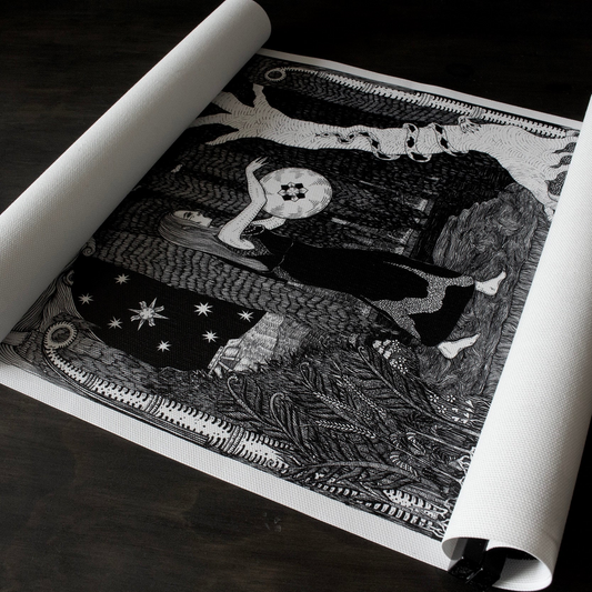 "THE DESCENT OF INANNA" CANVAS ART PRINT SCROLL