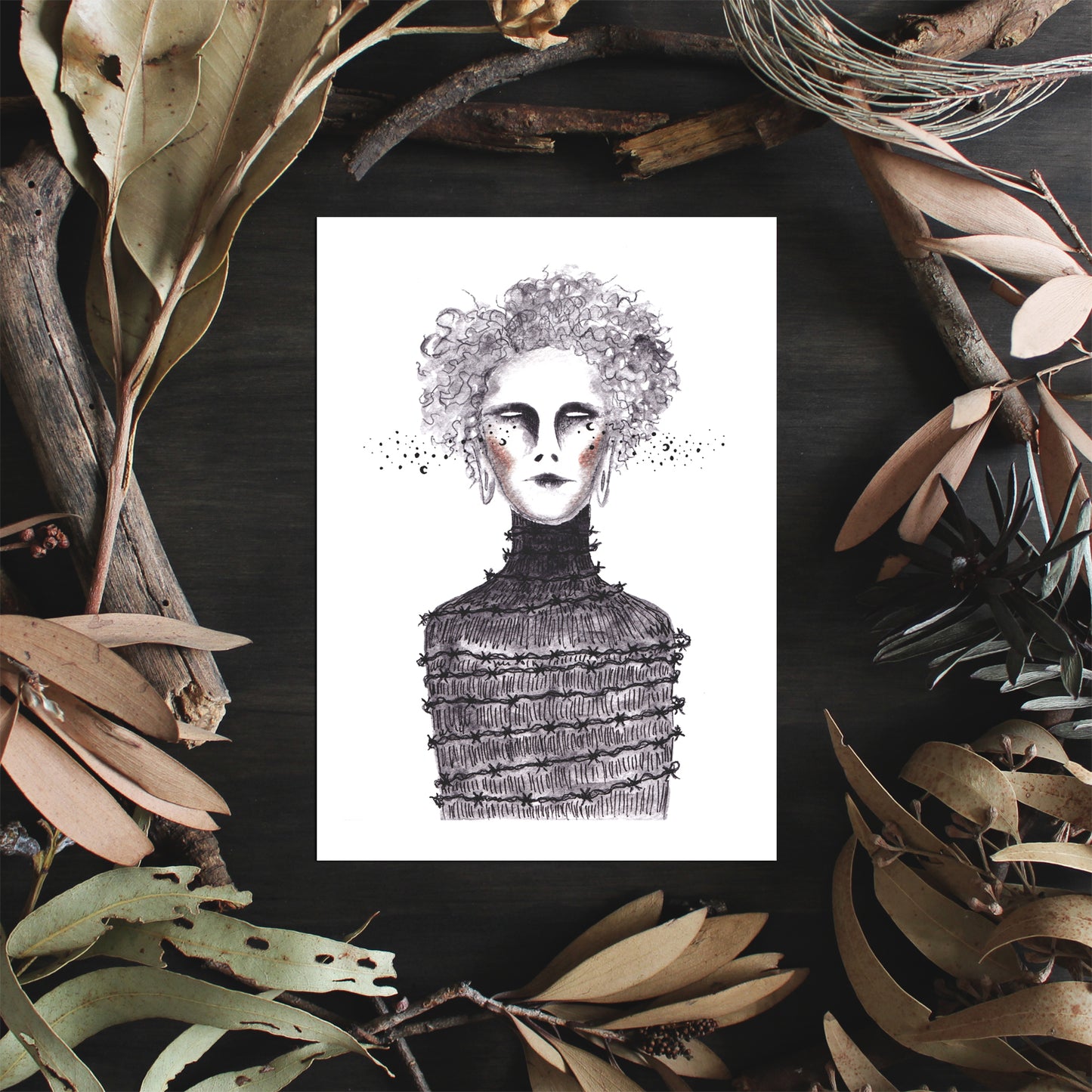 BARB WIRE ART PRINT