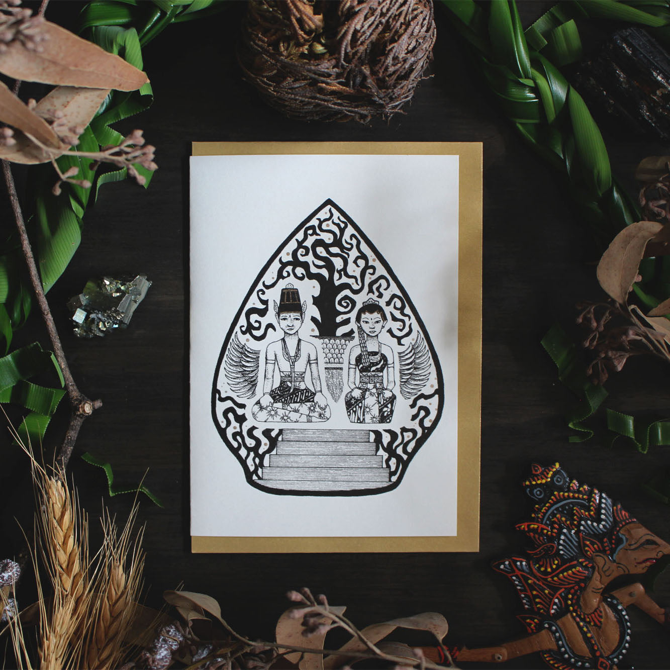 JAVANESE WEDDING LORO BLONYO GREETING CARD