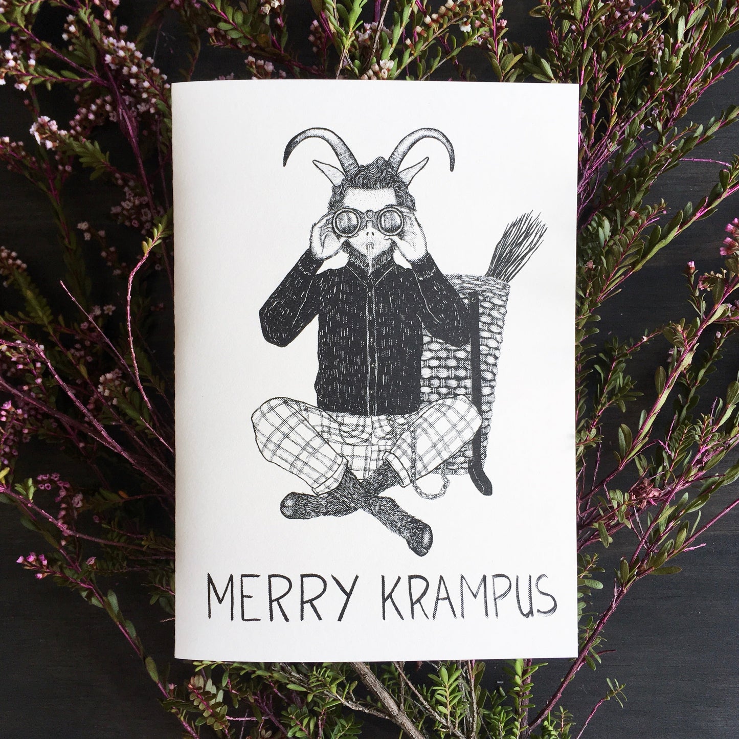 MERRY KRAMPUS CHRISTMAS GREETING CARD