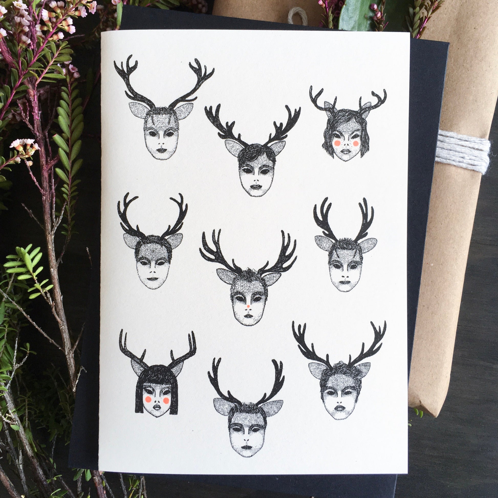 9 reindeer heads