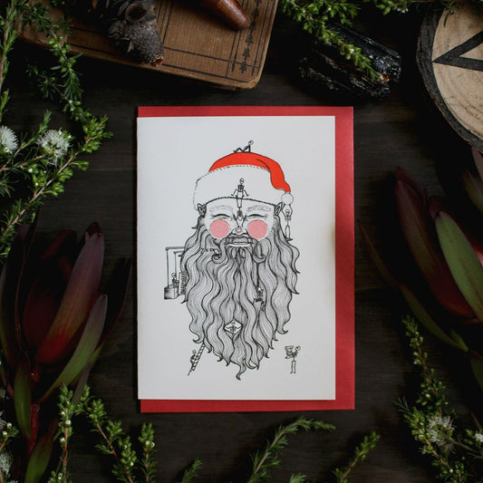 SANTA HEAD HONCHO CHRISTMAS GREETING CARD